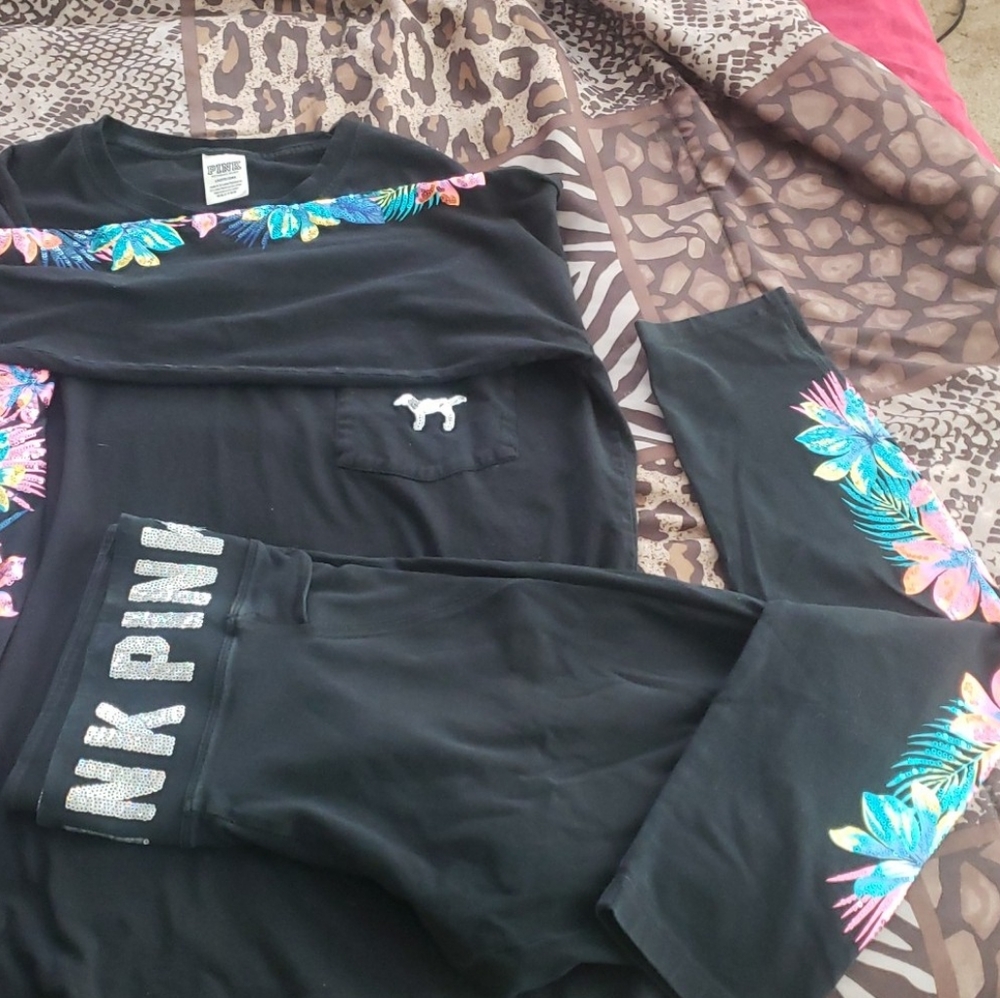 RARE HTF PINK hibiscus bling set-Large size